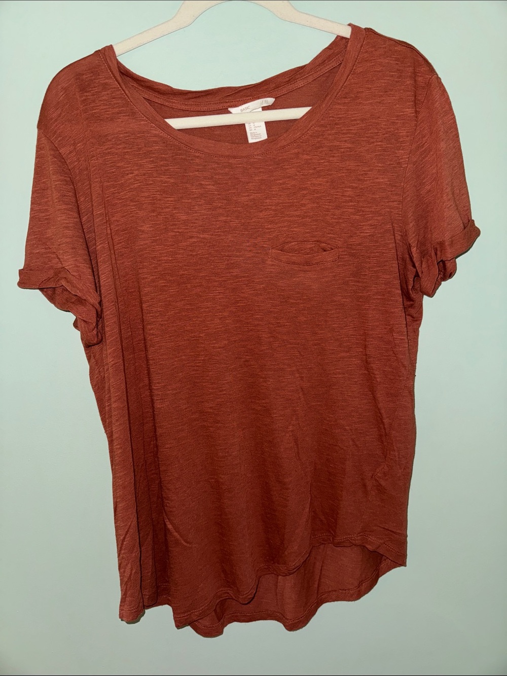 H&M Rust Short-Sleeve Pocket Tee